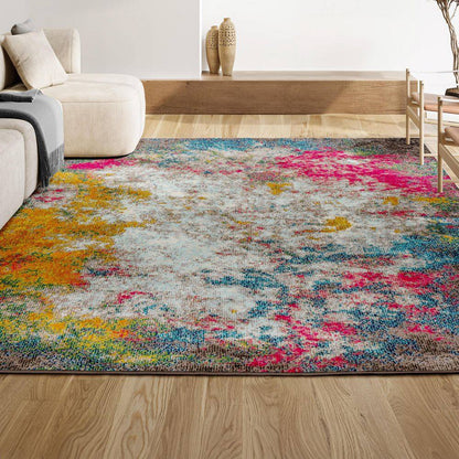 Contemporary Pop Modern Abstract Multi/Yellow 8 Ft. X 10 Ft. Area Rug