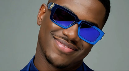 MEN SUNGLASSES HIP HOP SQUARE DESIGNER SHADES RETRO GOLD FRAME RAPPER FASHION