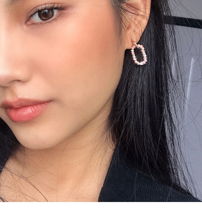 925 Silver Needle Geometric Earrings Personality Earrings
