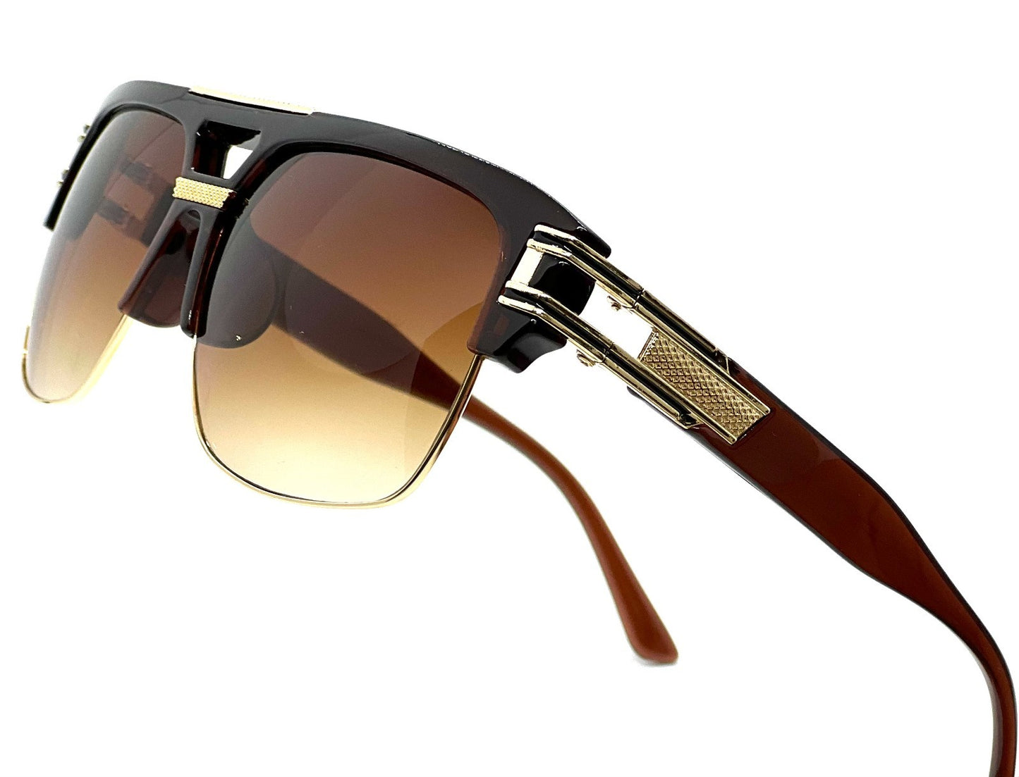 Designer Men Sunglasses Fashion Square Gold Hip Hop Model New Style Shades Blue