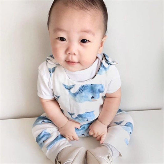 New Children's Big Head Whale Sleeveless Romper