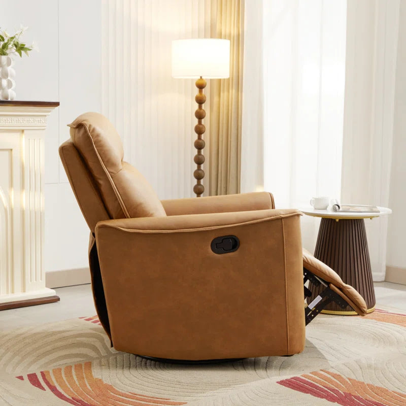 Tayani 31.5" Wide Modern Comfortable Upholstered Swivel and Rocker Manual Recliner