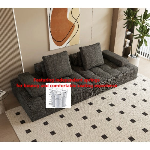 Sofa Couch For Living Room, Modern Loveseat Sofa With Extra Deep Seats, Comfy Armrests, Couches For Living Room Apartment Lounge, Easy Assembly, Grey