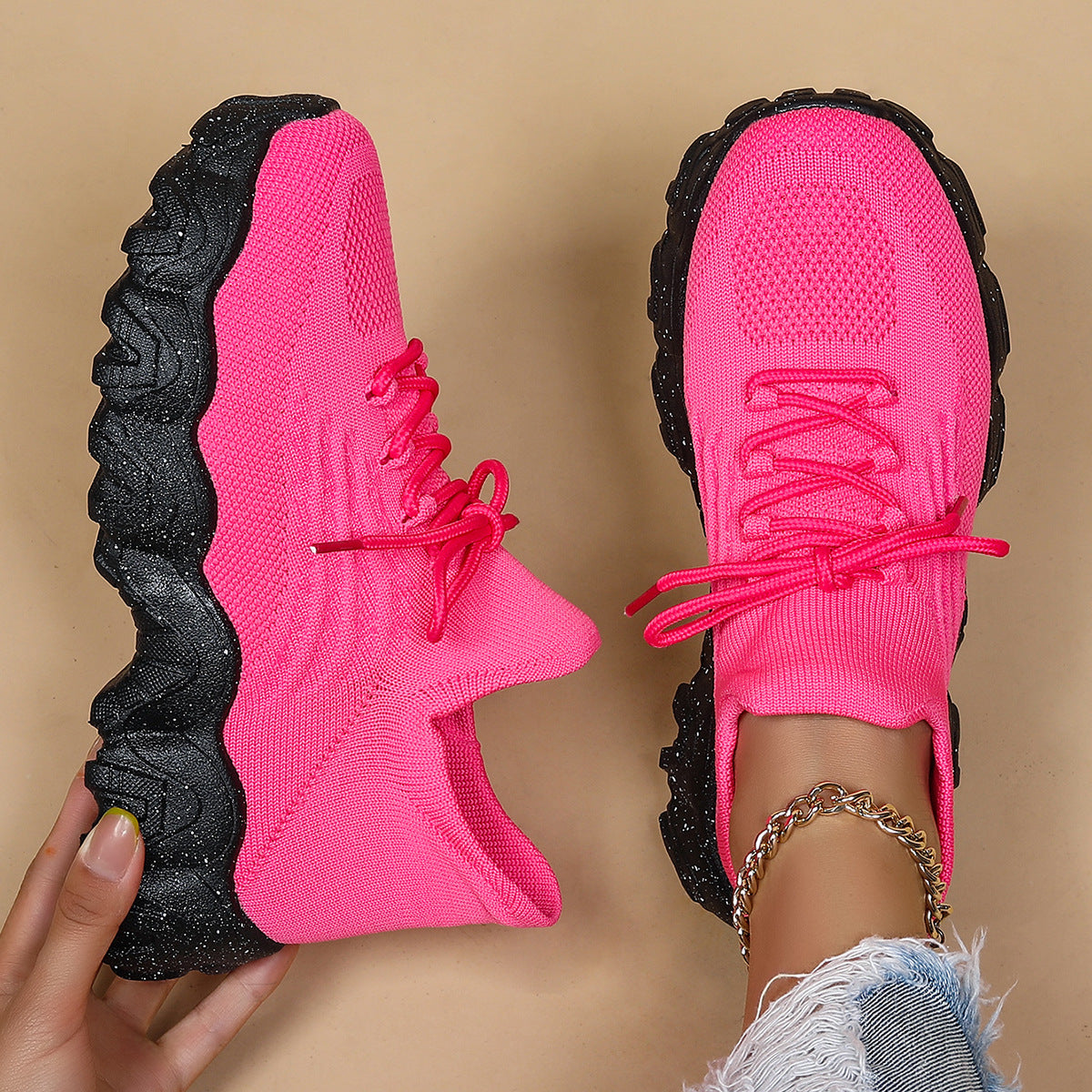 Women's Simple And Breathable Fly Woven Shoes
