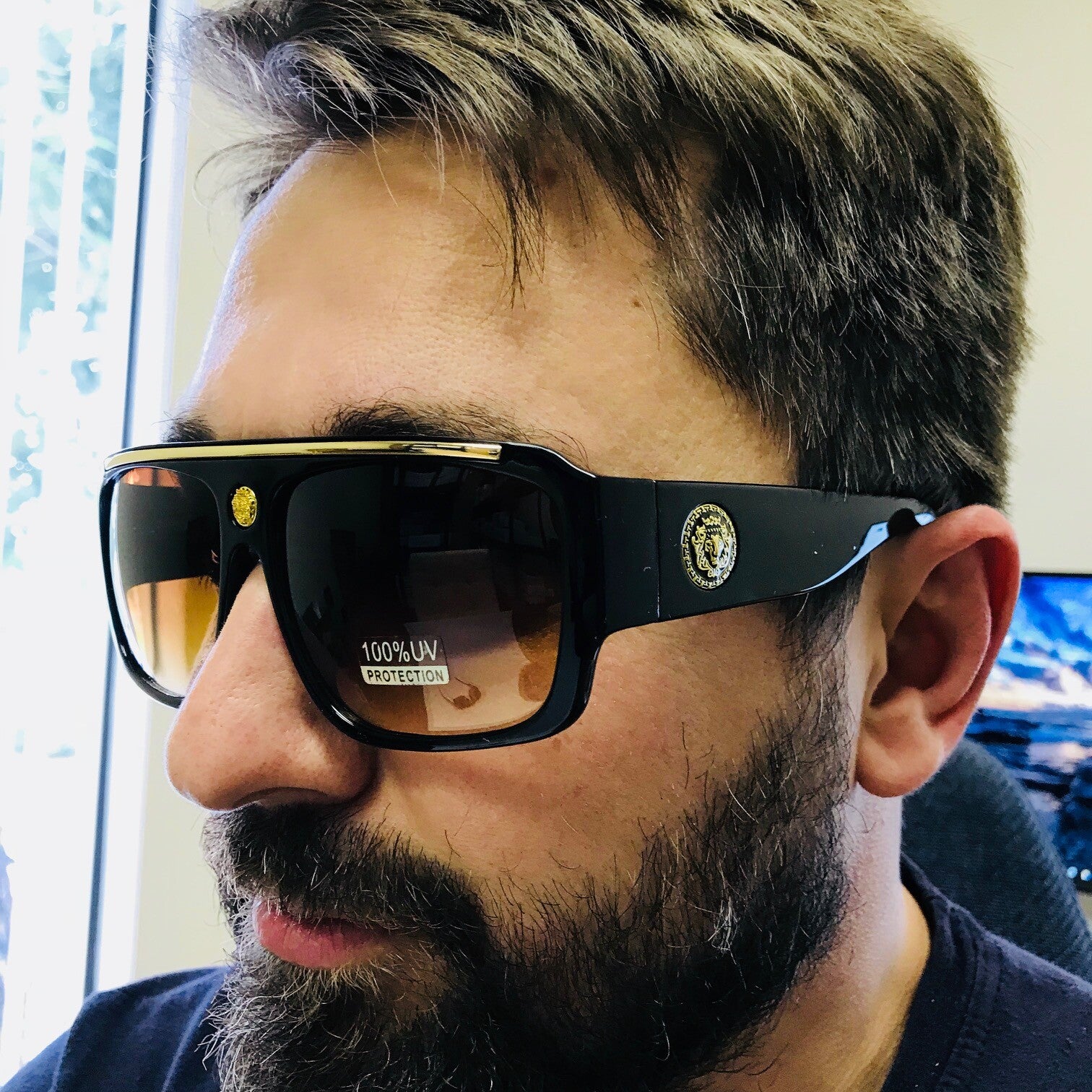 Gafas De Sol Lentes De Moda Para Hombres Grande Style Men Sunglasses Brown Lens