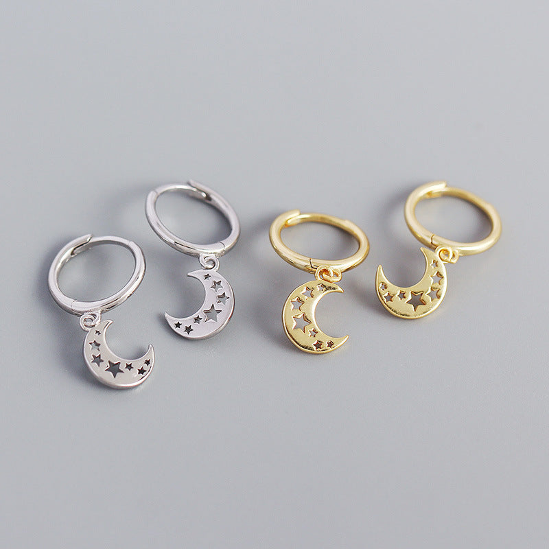 Geometric Moon-shaped Hollow Star Earrings Earrings
