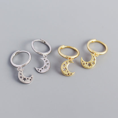 Geometric Moon-shaped Hollow Star Earrings Earrings