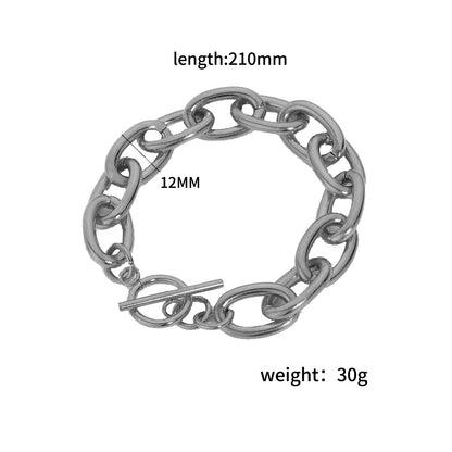 Simple Metal Large And Small Hoop Stainless Steel Bracelet Jewelry