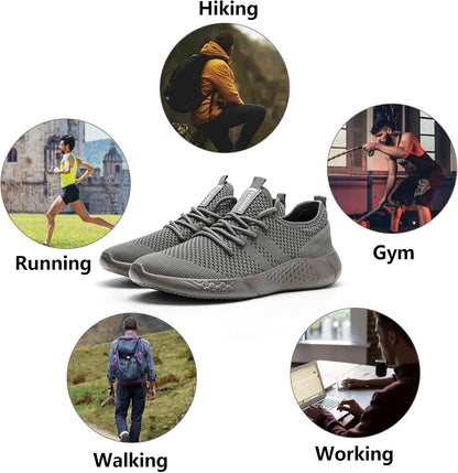 Men'S Sport Gym Running Shoes Walking Shoes Casual Lace up Lightweight