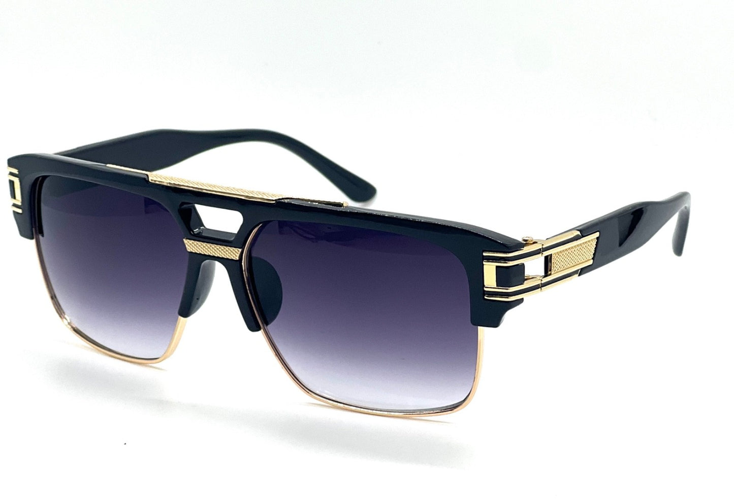 Designer Men Sunglasses Fashion Square Gold Hip Hop Model New Style Shades Blue