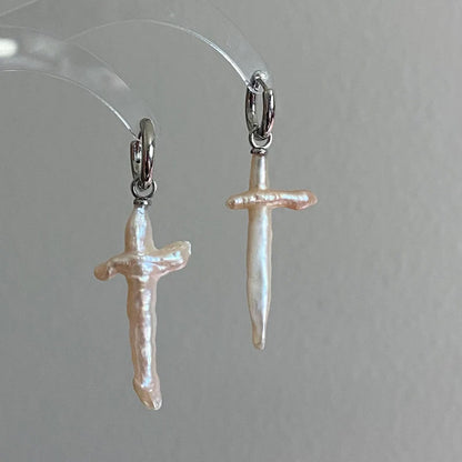 Cross Pearl Earrings Travel
