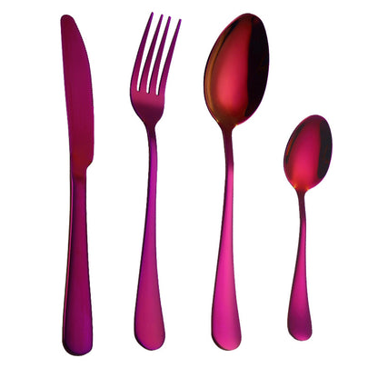 High Grade Tableware Set Black Gold Plated Stainless Steel Knife And Fork