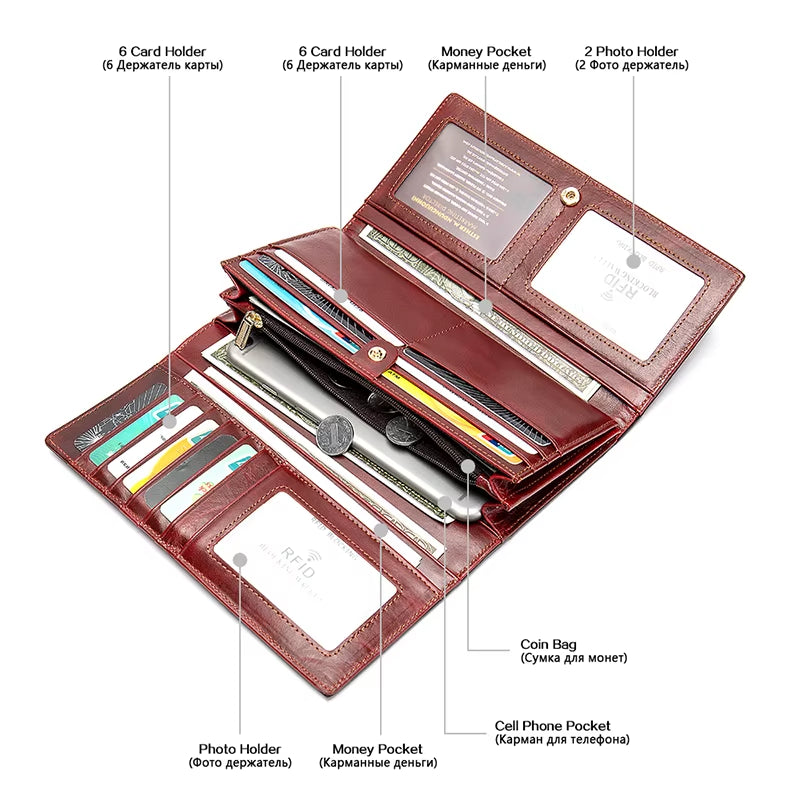 Genuine Leather Women'S Wallets for Cards Coin Purse