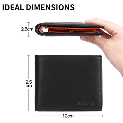 Trifold Wallets for Men-Rfid-Blocking Genuine Leather Wallet with 8 Card Slots
