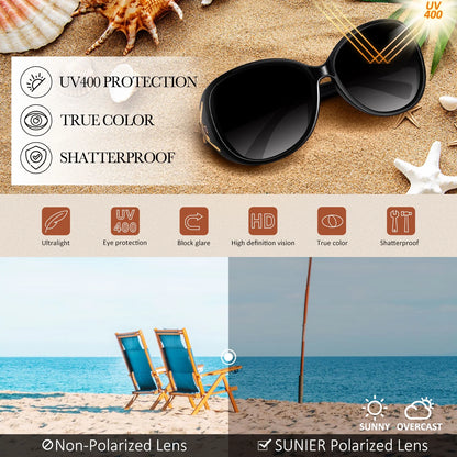 Retro Oversized Butterfly Polarized Gradient Brown Women Sunglasses Elegant Ladies Shades