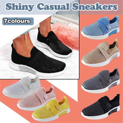 Sneakers for Women Slip on Summer Hollow Out Flat Fashion Loafers Ladies Breathable Lightweight Walking Shoes Pink