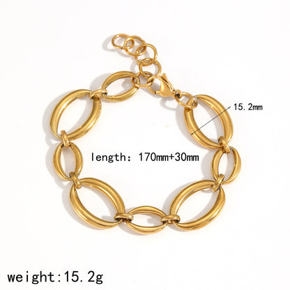 Simple Metal Large And Small Hoop Stainless Steel Bracelet Jewelry