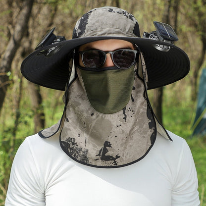 Quick-drying Solar Fan Outdoor Big Brim Sun Hat