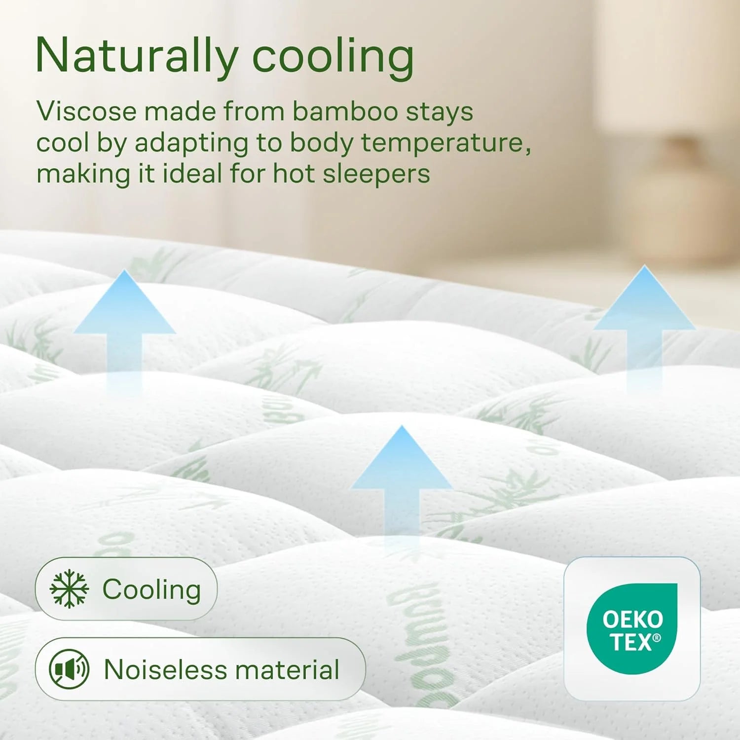 Bamboo Full Size Mattress Topper, Mattress Pad, Mattress Cover 54X75 Inches