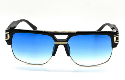 Designer Men Sunglasses Fashion Square Gold Hip Hop Model New Style Shades Blue