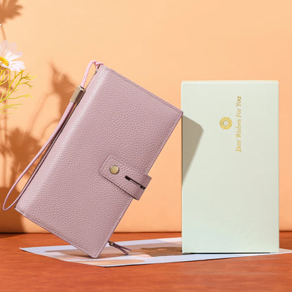 Women Wristlet Wallets Large Capacity RFID Blocking Leather Wallets Credit Cards Organizer with Checkbook Holder