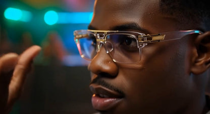 Designer Men Sunglasses Fashion Square Gold Hip Hop Model New Style Shades Blue