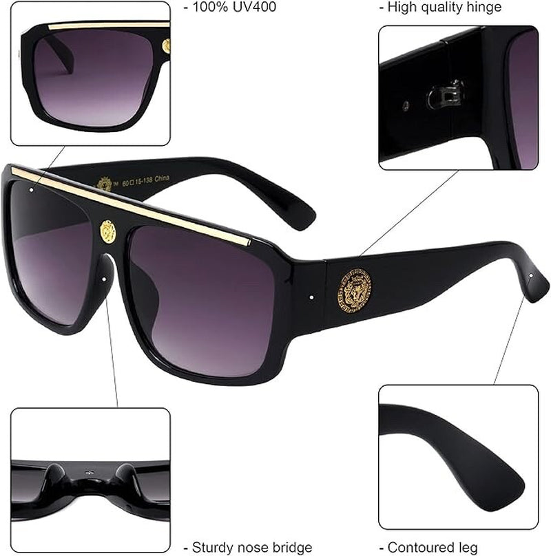 Gafas De Sol Lentes De Moda Para Hombres Grande Style Men Sunglasses Brown Lens