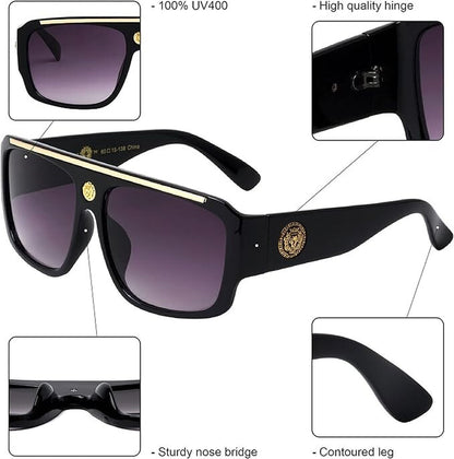Gafas De Sol Lentes De Moda Para Hombres Grande Style Men Sunglasses Brown Lens
