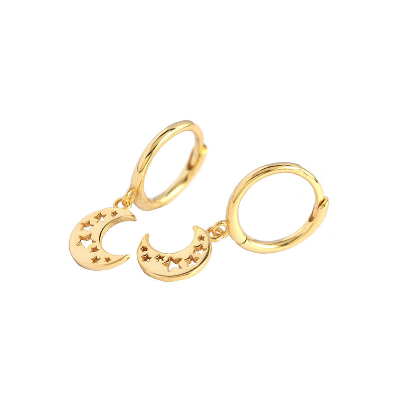 Geometric Moon-shaped Hollow Star Earrings Earrings