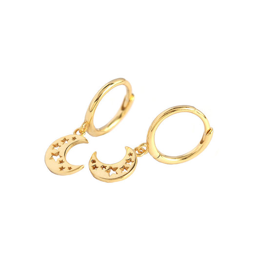 Geometric Moon-shaped Hollow Star Earrings Earrings