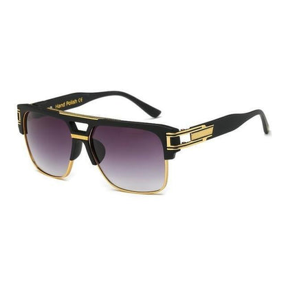 Designer Men Sunglasses Fashion Square Gold Hip Hop Model New Style Shades Blue