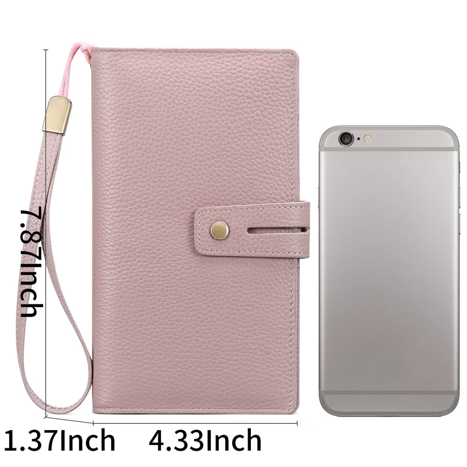 Women Wristlet Wallets Large Capacity RFID Blocking Leather Wallets Credit Cards Organizer with Checkbook Holder