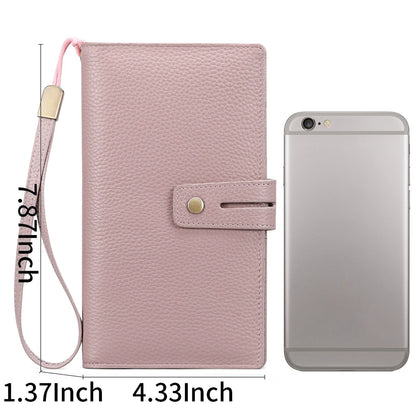 Women Wristlet Wallets Large Capacity RFID Blocking Leather Wallets Credit Cards Organizer with Checkbook Holder