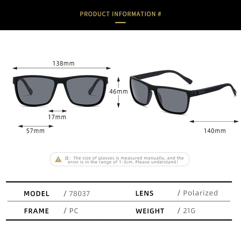 PC Polarized Outdoor Driving Box UV-proof Sunglasses