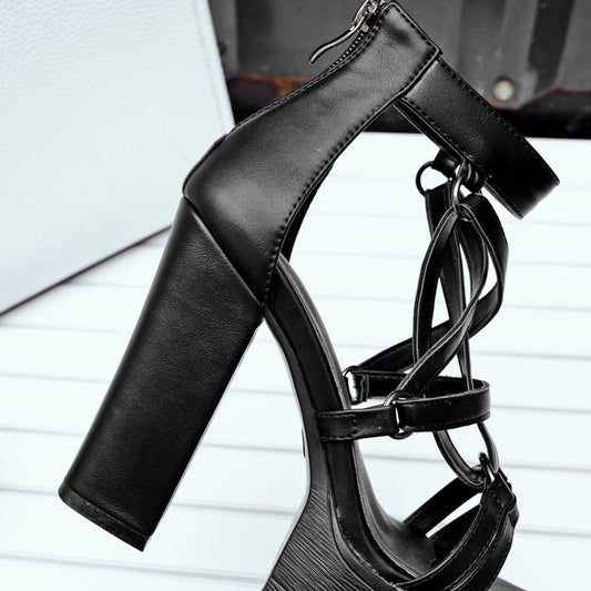 Women's cross super high heel platform sandals