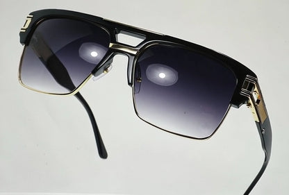 Designer Men Sunglasses Fashion Square Gold Hip Hop Model New Style Shades Blue