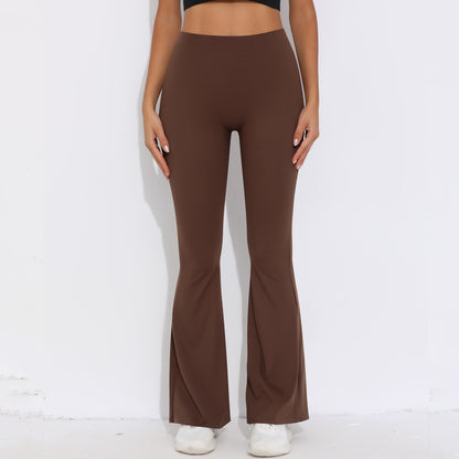 Solid Color Sanding V Waist High Waist Hip Lift Loose Casual Wide-leg Pants