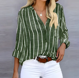 Simple And Fashionable Printed Striped Shirt