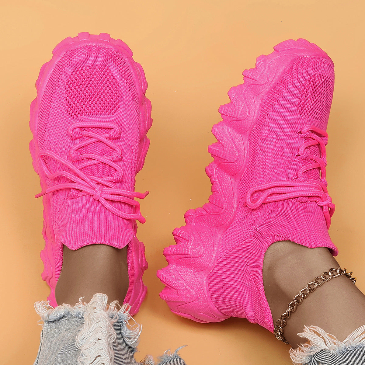 Women's Simple And Breathable Fly Woven Shoes