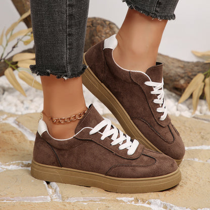 Womens Suede White Sneakers Casual Sports Shoes