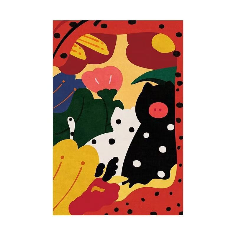 Colorful, Full-area Non-slip Dopamine-inspired Faux Cashmere Rug For The Living Room