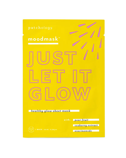 Moodmask Just Let It Glow Sheet Face Mask for Beauty Skincare, 0.705 Oz