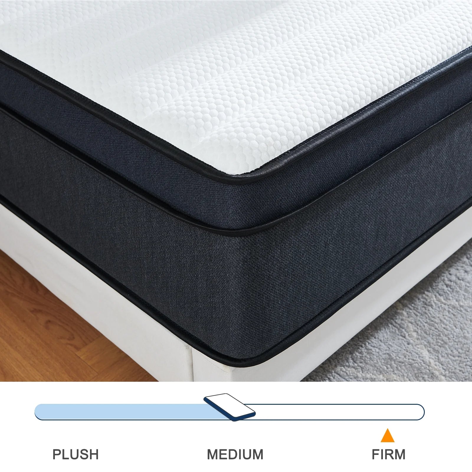 Cal King Size Mattress,  12 Inch Hybrid Mattress Medium Innerspring Mattress in a Box，Cal King Mattress