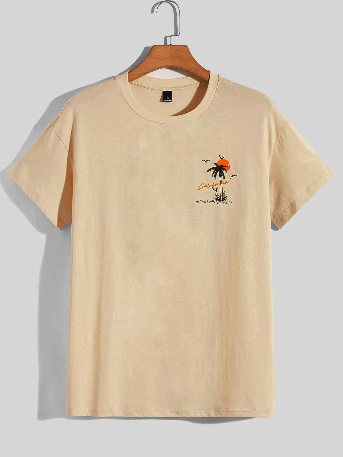 Summer Departure Adventure California Men's T-shirt Cotton Loose