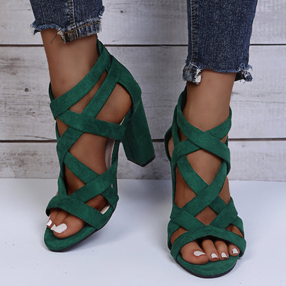 Large Size Thick Heel Women's Sandals