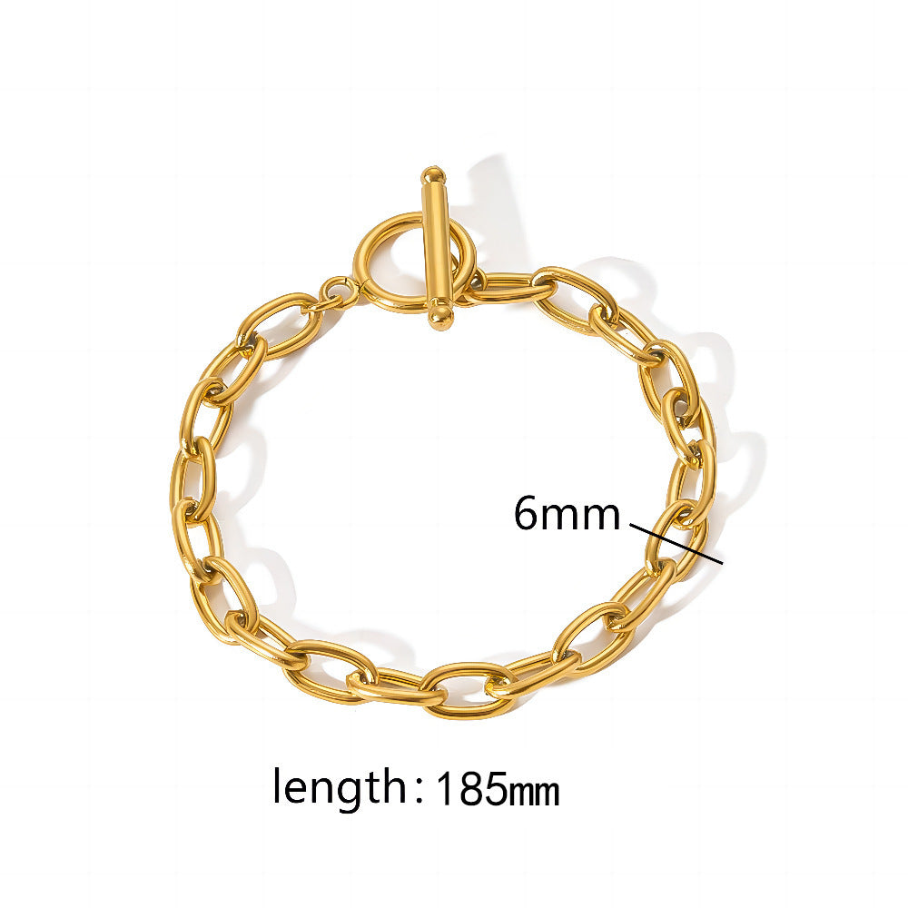 Simple Metal Large And Small Hoop Stainless Steel Bracelet Jewelry