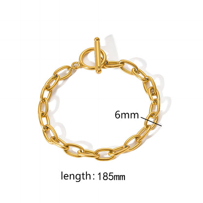 Simple Metal Large And Small Hoop Stainless Steel Bracelet Jewelry