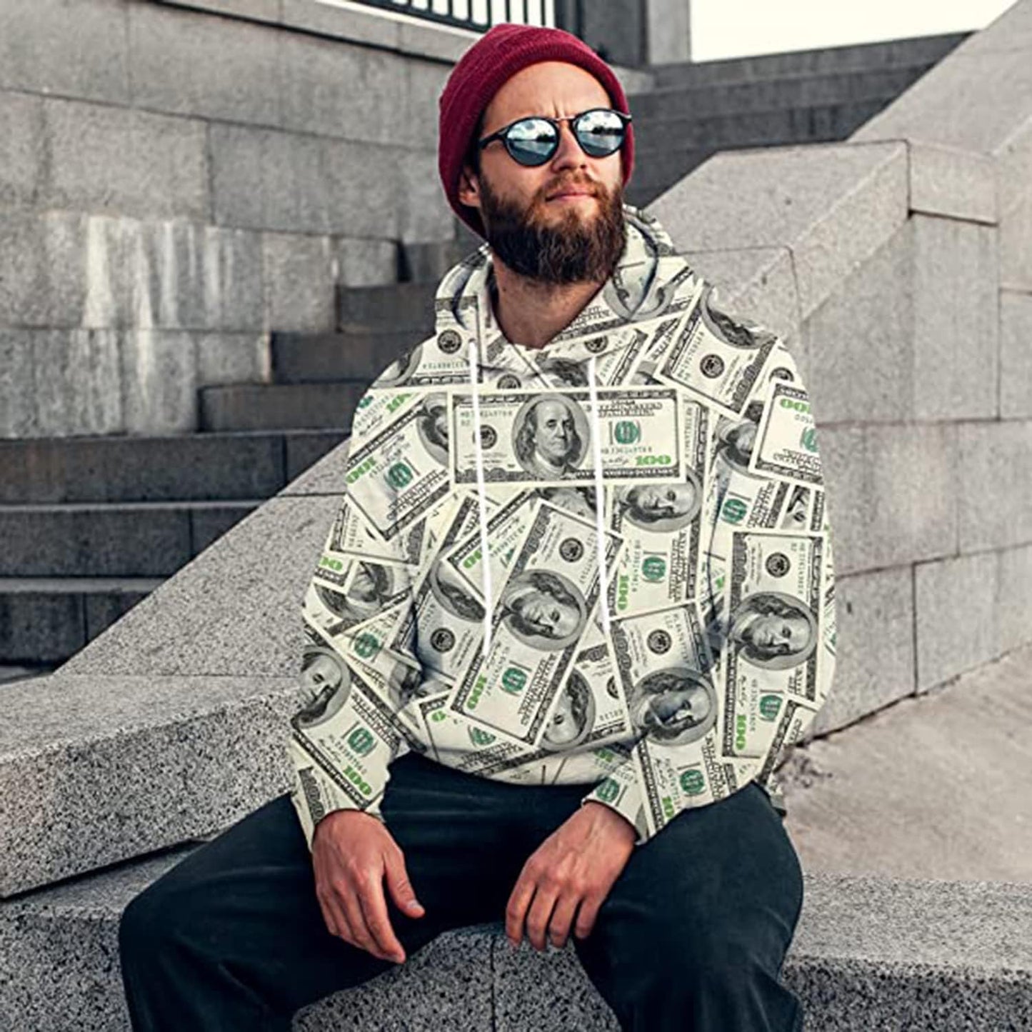 Money Hoodie Funny Sweatshirts for Men Hoodies Dollar Pullover 3D Clothing