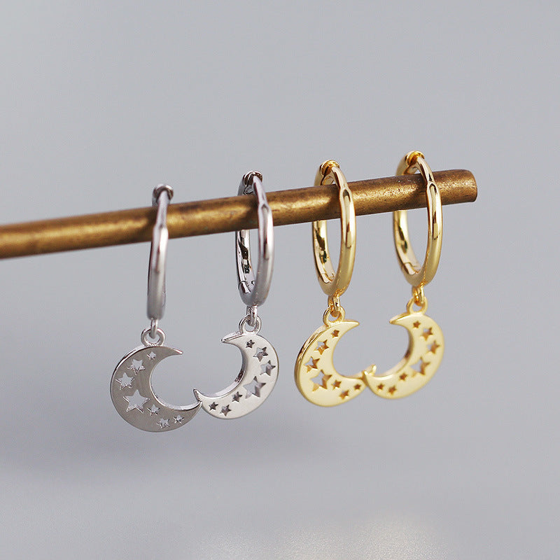 Geometric Moon-shaped Hollow Star Earrings Earrings