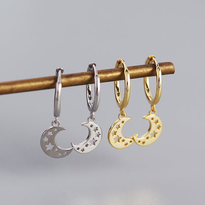 Geometric Moon-shaped Hollow Star Earrings Earrings